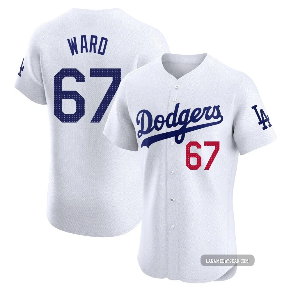 Ryan Ward ＃67 Los Angeles Dodgers Elite Men's White Home Jersey