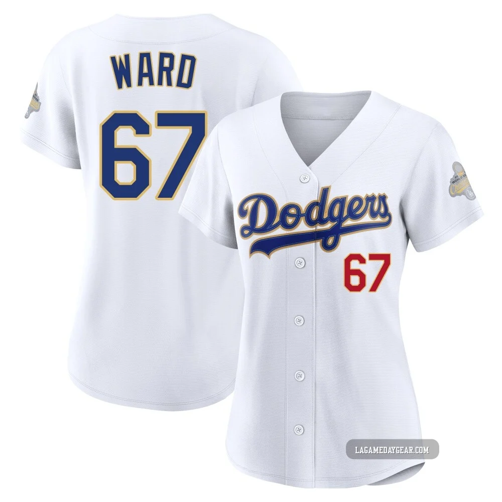 Ryan Ward ＃67 Los Angeles Dodgers Limited Women's Gold White 2026 Collection Stadium Jersey