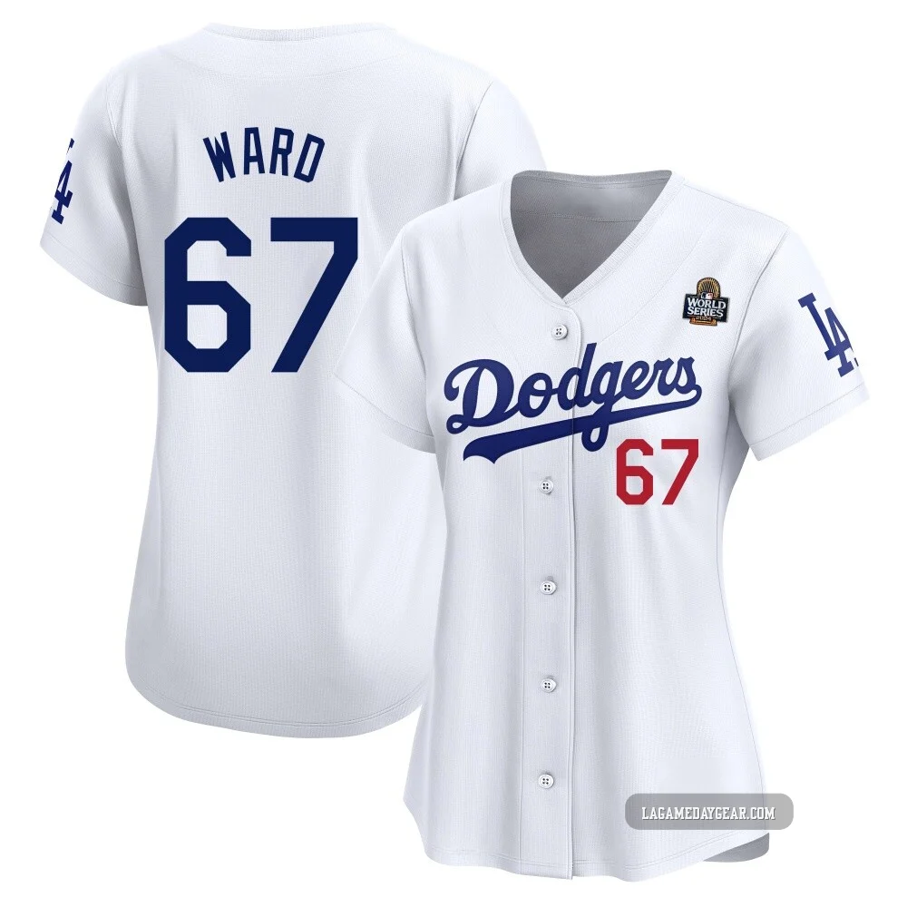 Ryan Ward ＃67 Los Angeles Dodgers Limited Women's White Home 2024 World Series Jersey