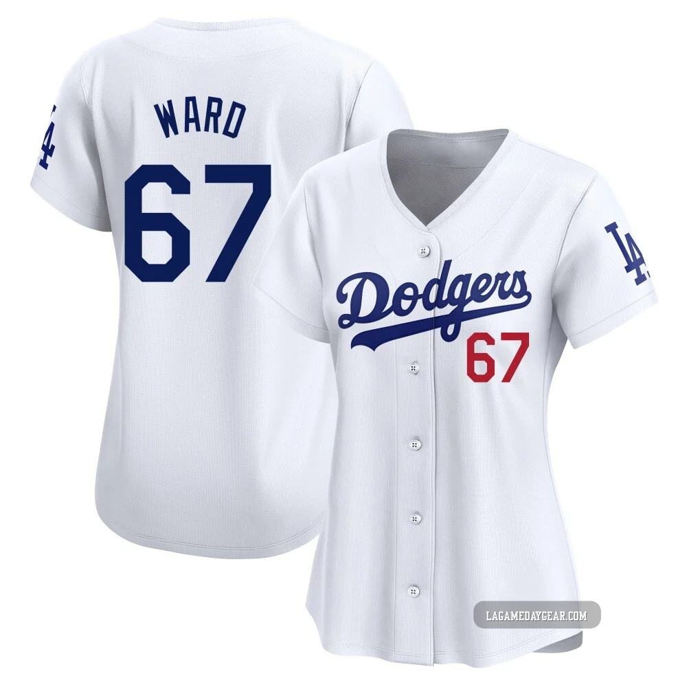 Ryan Ward ＃67 Los Angeles Dodgers Limited Women's White Home Jersey