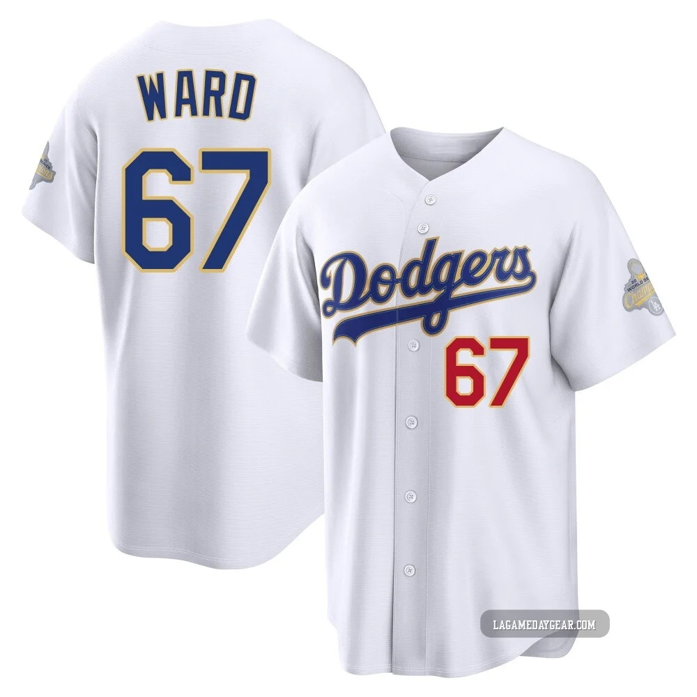 Ryan Ward ＃67 Los Angeles Dodgers Limited Youth Gold White 2026 Collection Stadium Jersey