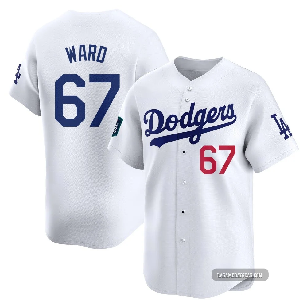 Ryan Ward ＃67 Los Angeles Dodgers Limited Youth White 2024 World Tour Seoul Series Home Jersey