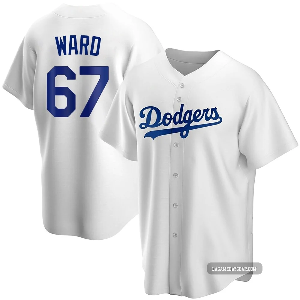 Ryan Ward ＃67 Los Angeles Dodgers Replica Men's White Home Jersey