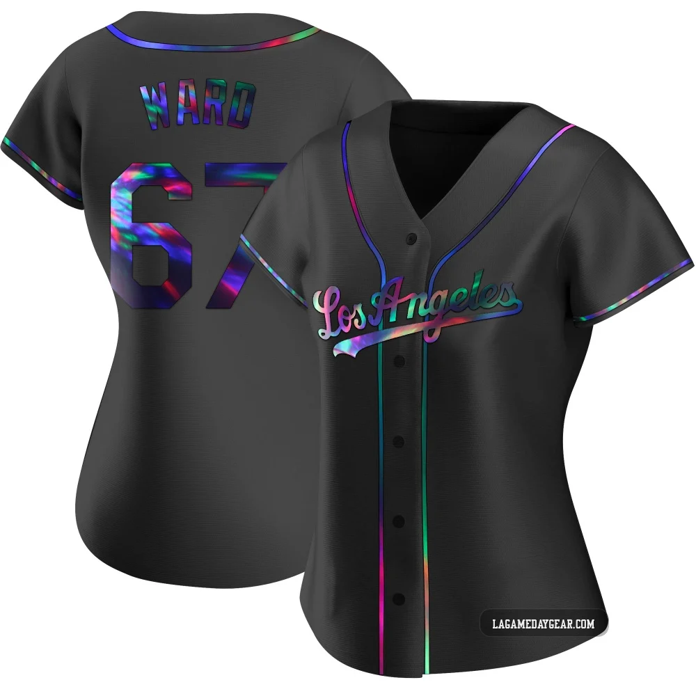 Ryan Ward ＃67 Los Angeles Dodgers Replica Women's Black Holographic Alternate Jersey