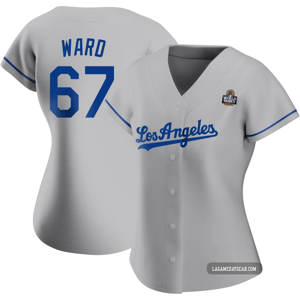 Ryan Ward ＃67 Los Angeles Dodgers Replica Women's Gray Road 2024 World Series Jersey