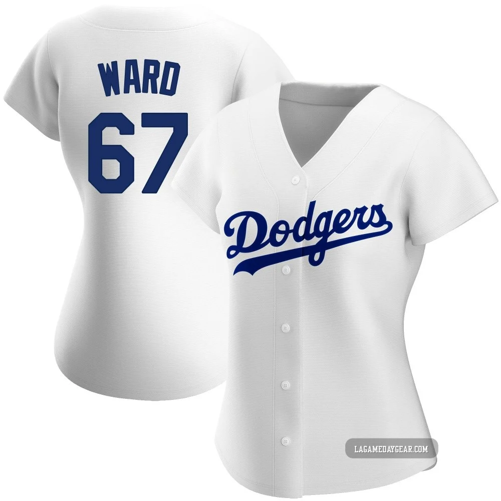 Ryan Ward ＃67 Los Angeles Dodgers Replica Women's White Home Jersey