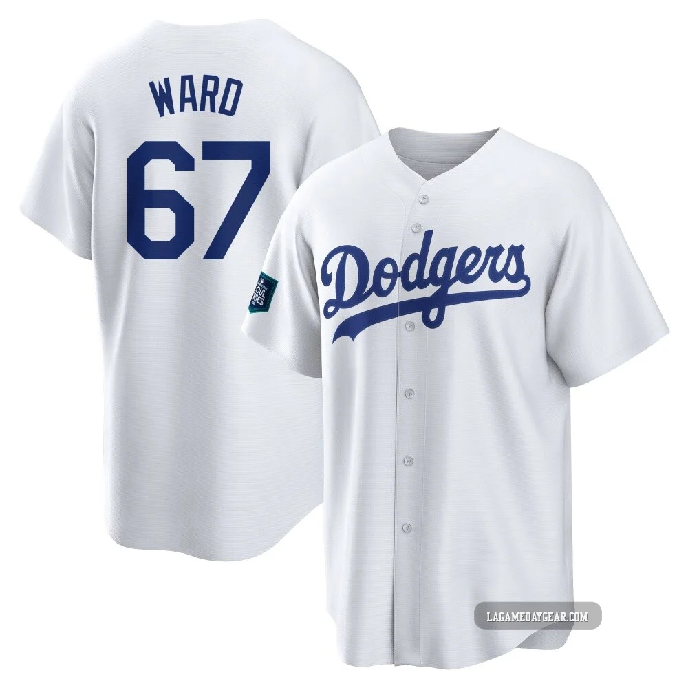 Ryan Ward ＃67 Los Angeles Dodgers Replica Youth White 2024 World Tour Seoul Series Home Jersey