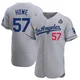 Steve Howe ＃57 Los Angeles Dodgers Authentic Men's Gray Away Official 2024 World Series Jersey