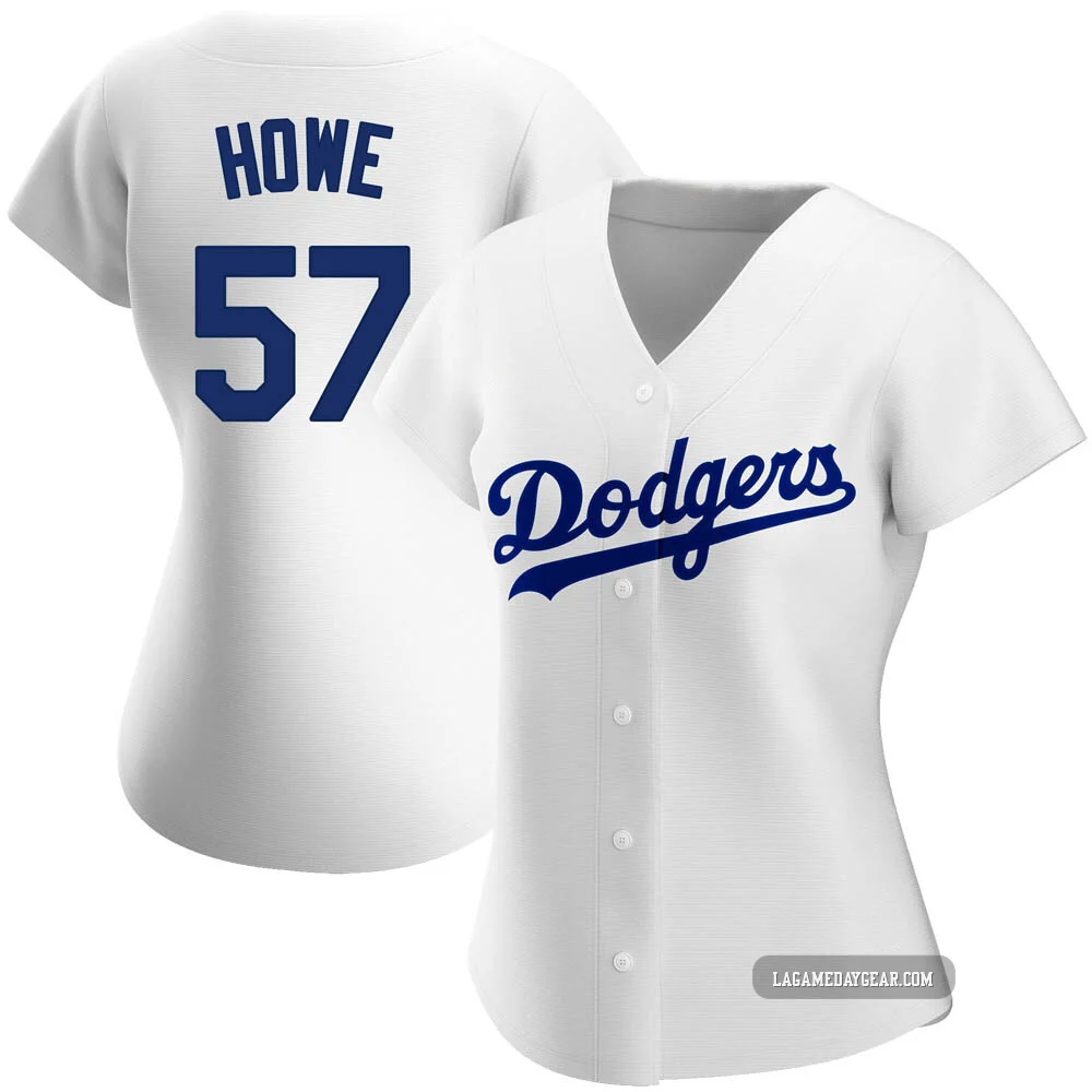 Steve Howe ＃57 Los Angeles Dodgers Authentic Women's White Home Jersey