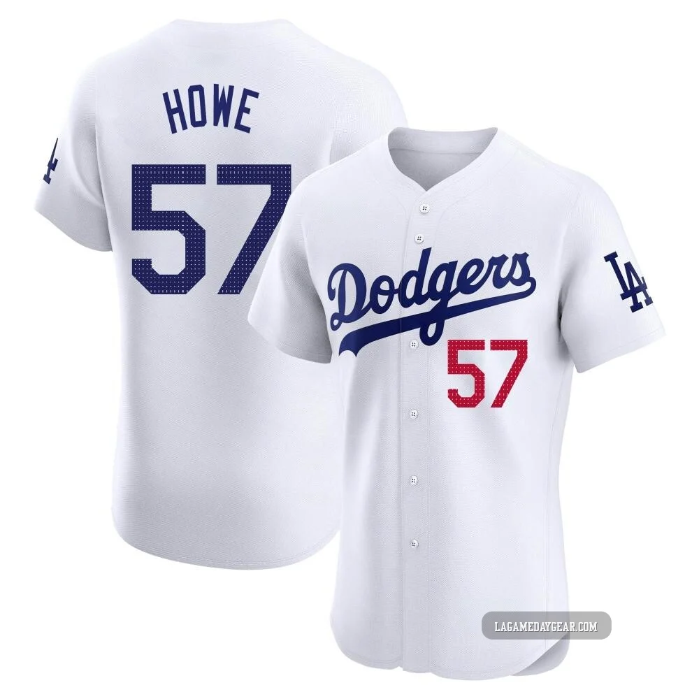 Steve Howe ＃57 Los Angeles Dodgers Elite Men's White Home Jersey