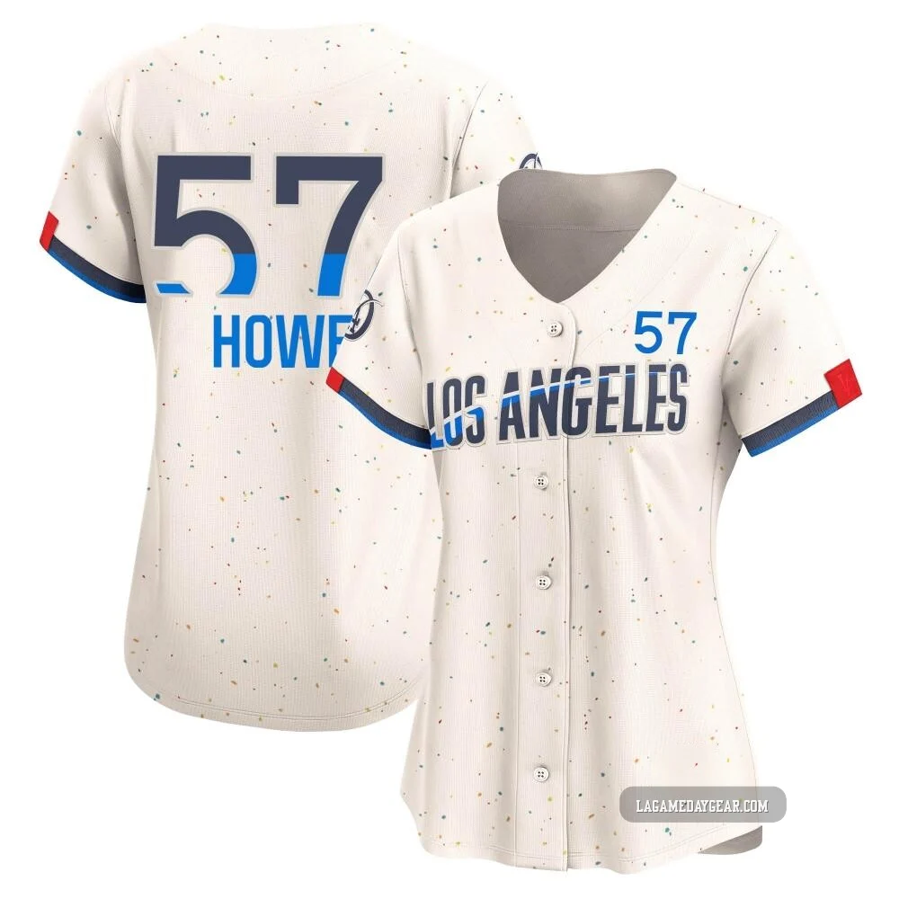 Steve Howe ＃57 Los Angeles Dodgers Limited Women's Cream 2024 City Connect Jersey