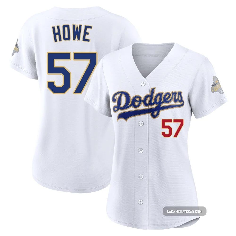 Steve Howe ＃57 Los Angeles Dodgers Limited Women's Gold White 2026 Collection Stadium Jersey