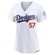 Steve Howe ＃57 Los Angeles Dodgers Limited Women's Gold White 2026 Collection Stadium Jersey
