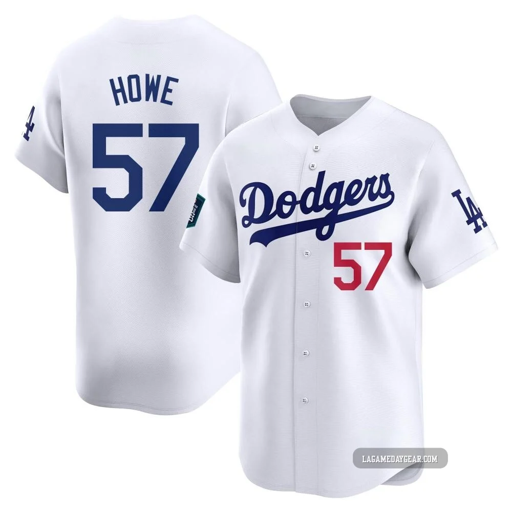 Steve Howe ＃57 Los Angeles Dodgers Limited Youth White 2024 World Tour Seoul Series Home Jersey