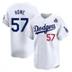 Steve Howe ＃57 Los Angeles Dodgers Limited Youth White Home 2024 World Series Jersey