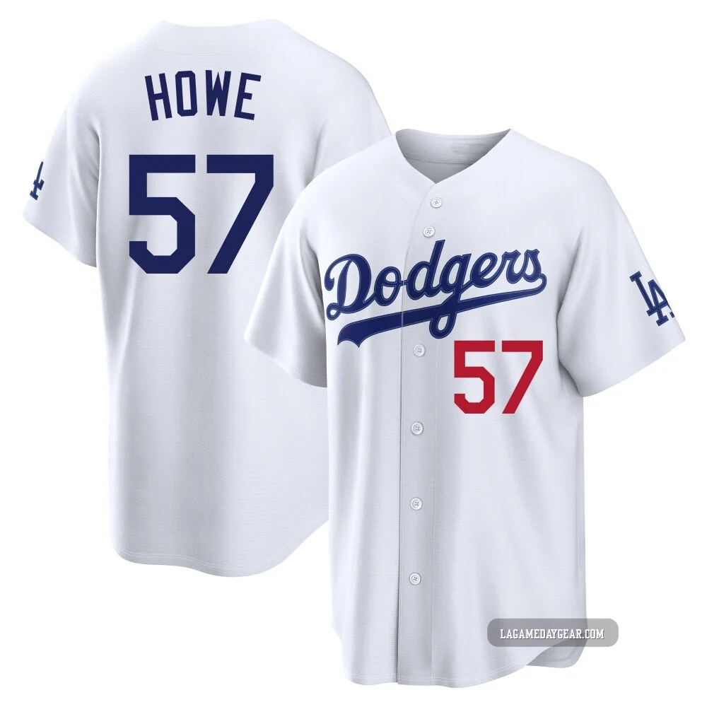 Steve Howe ＃57 Los Angeles Dodgers Limited Youth White Home Stadium Jersey