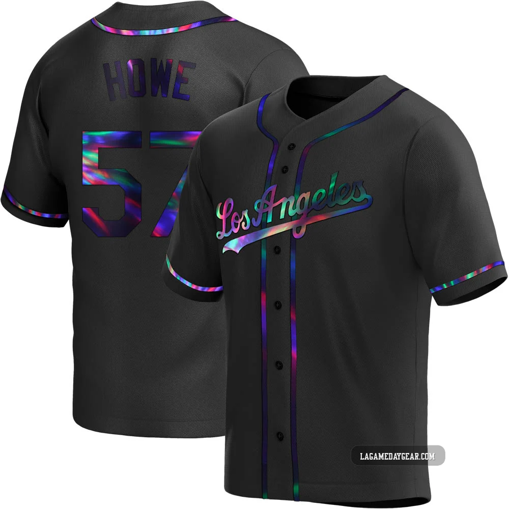 Steve Howe ＃57 Los Angeles Dodgers Replica Men's Black Holographic Alternate Jersey