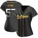 Steve Howe ＃57 Los Angeles Dodgers Replica Women's Gold Black en Alternate Jersey