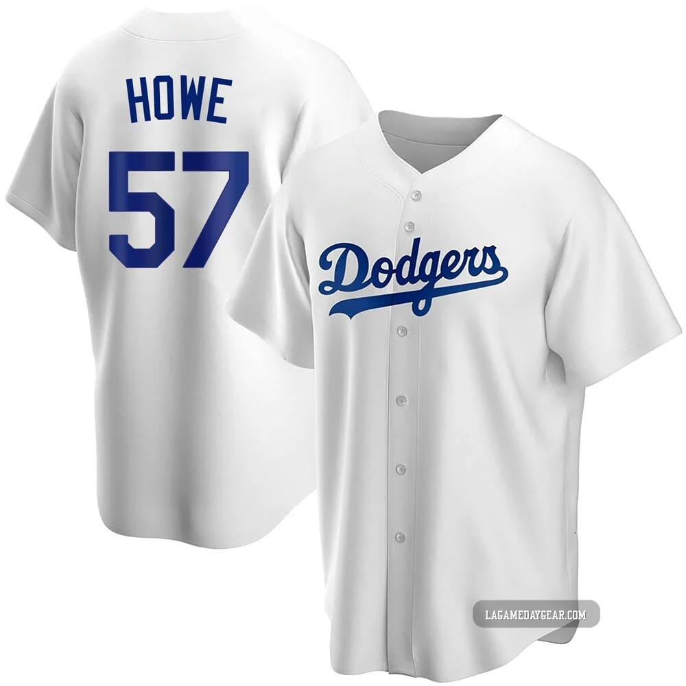 Steve Howe ＃57 Los Angeles Dodgers Replica Youth White Home Jersey