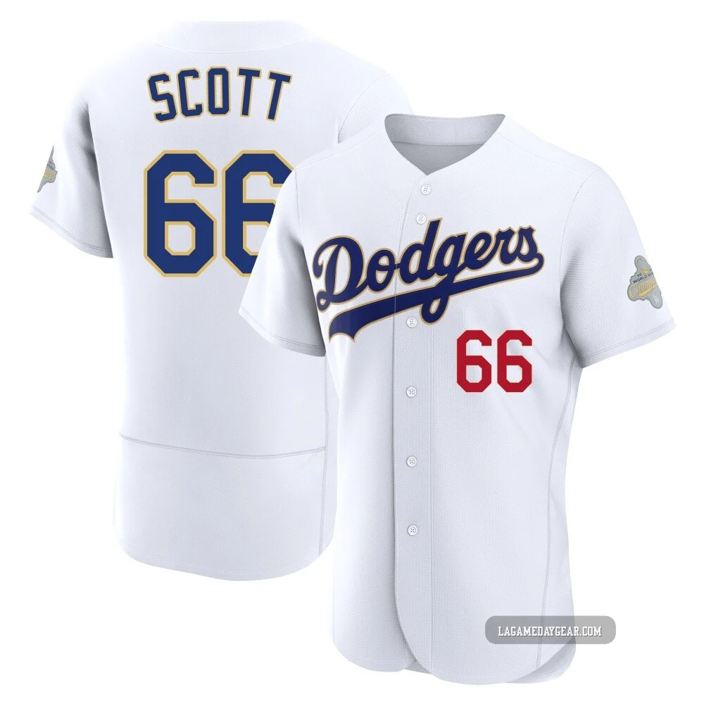 Tanner Scott ＃66 Los Angeles Dodgers Authentic Men's Gold White 2026 Collection Jersey