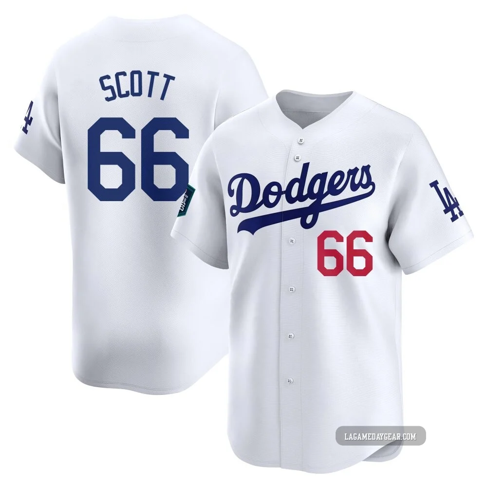 Tanner Scott ＃66 Los Angeles Dodgers Limited Youth White 2024 World Tour Seoul Series Home Jersey