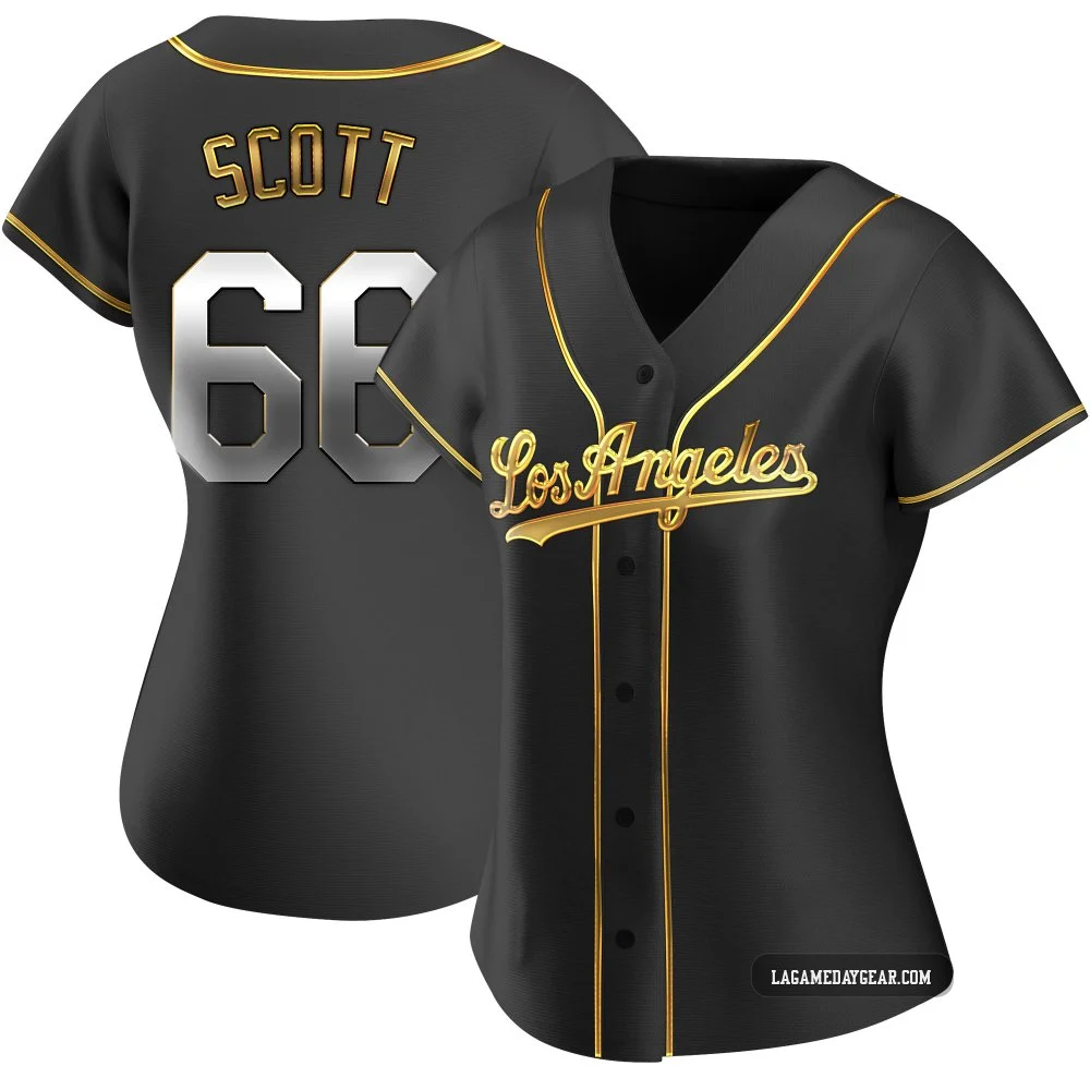 Tanner Scott ＃66 Los Angeles Dodgers Replica Women's Gold Black en Alternate Jersey