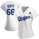 Tanner Scott ＃66 Los Angeles Dodgers Replica Women's White Home 2024 World Series Jersey
