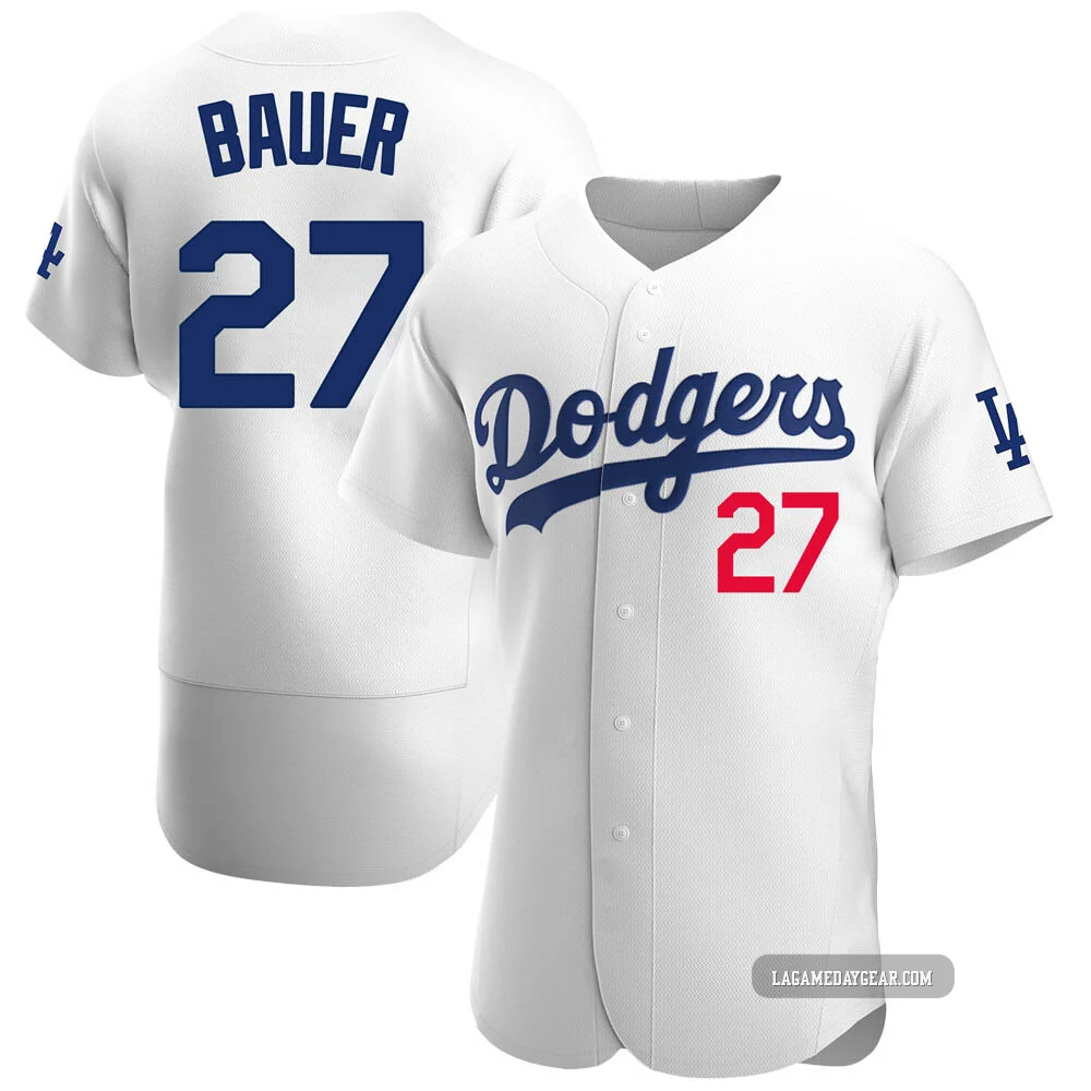 Trevor Bauer ＃27 Los Angeles Dodgers Authentic Men's White Home Jersey