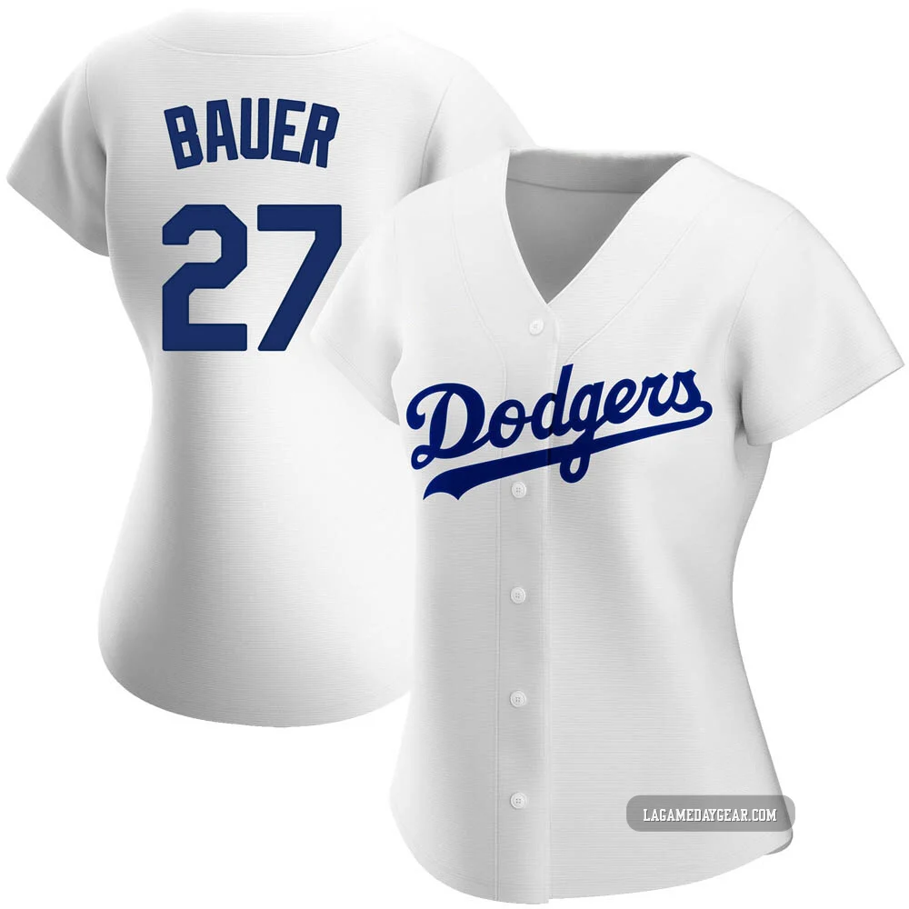 Trevor Bauer ＃27 Los Angeles Dodgers Authentic Women's White Home Jersey