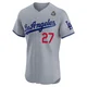 Trevor Bauer ＃27 Los Angeles Dodgers Elite Men's Gray Road 2024 World Series Jersey
