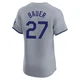 Trevor Bauer ＃27 Los Angeles Dodgers Elite Men's Gray Road 2024 World Series Jersey