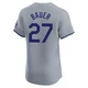 Trevor Bauer ＃27 Los Angeles Dodgers Elite Men's Gray Road Jersey