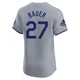 Trevor Bauer ＃27 Los Angeles Dodgers Elite Men's Gray Road World Series Champions Jersey