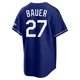 Trevor Bauer ＃27 Los Angeles Dodgers Limited Men's Royal Alternate Stadium Jersey