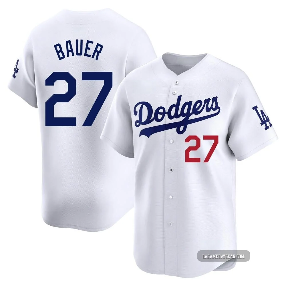 Trevor Bauer ＃27 Los Angeles Dodgers Limited Men's White Home Jersey
