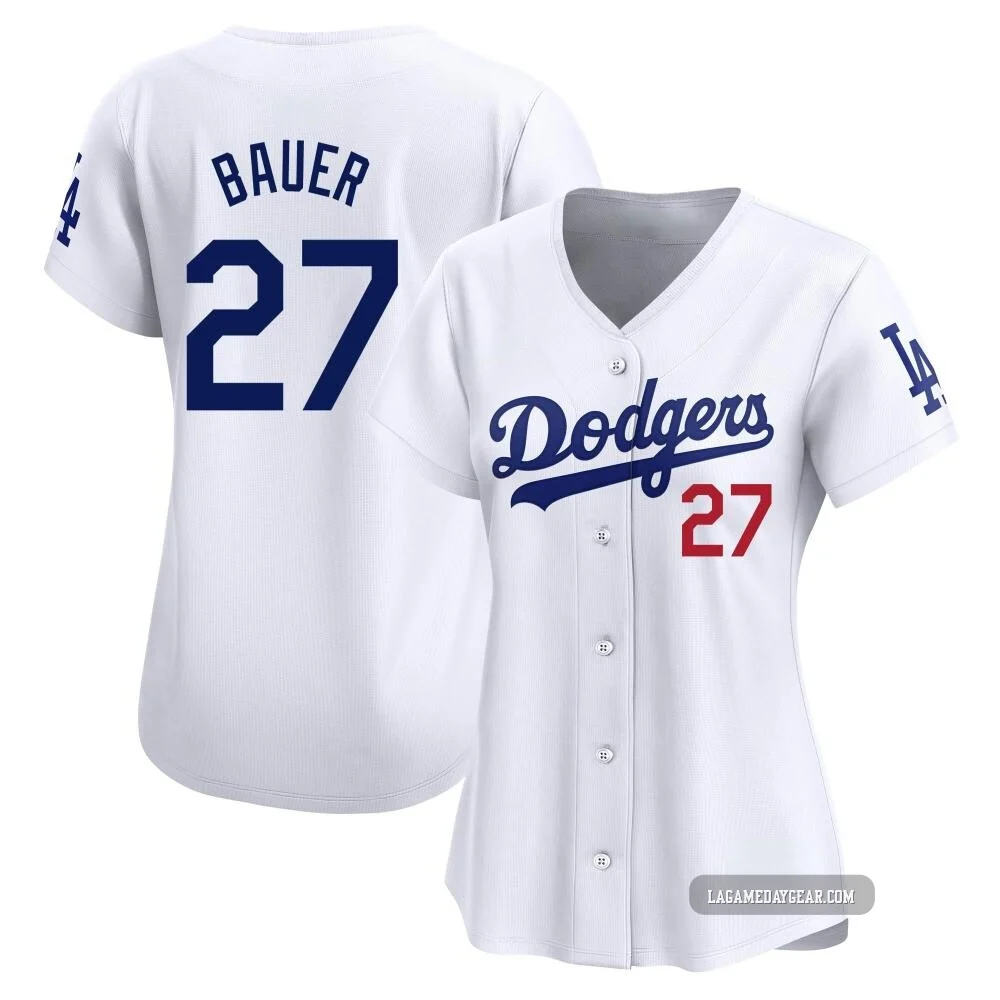 Trevor Bauer ＃27 Los Angeles Dodgers Limited Women's White Home Jersey