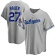 Trevor Bauer ＃27 Los Angeles Dodgers Replica Men's Gray Road 2024 World Series Champions Jersey