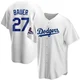 Trevor Bauer ＃27 Los Angeles Dodgers Replica Men's White Home 2024 World Series Champions Jersey