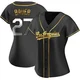 Trevor Bauer ＃27 Los Angeles Dodgers Replica Women's Gold Black en Alternate Jersey
