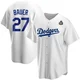 Trevor Bauer ＃27 Los Angeles Dodgers Replica Youth White Home 2024 World Series Jersey