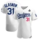 Tyler Glasnow ＃31 Los Angeles Dodgers Authentic Men's White Home Official 2024 World Series Jersey