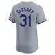 Tyler Glasnow ＃31 Los Angeles Dodgers Elite Men's Gray Road Jersey