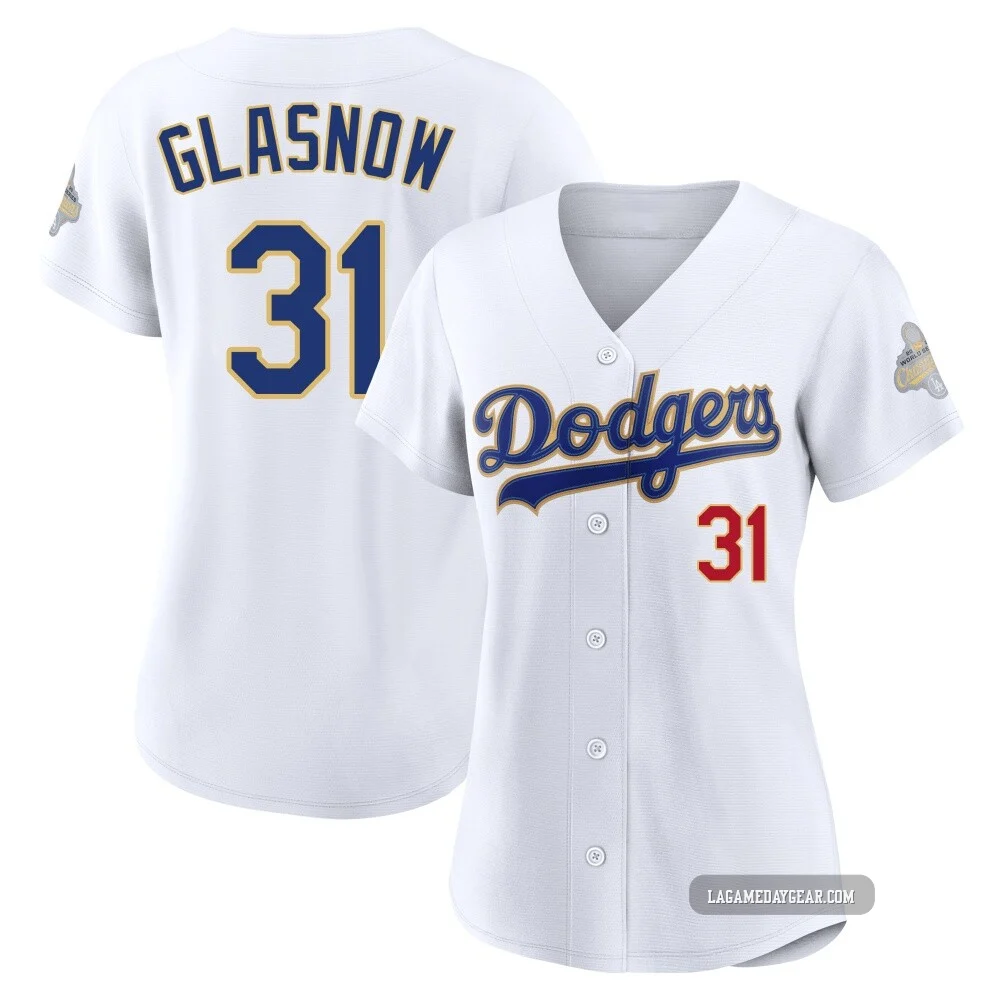 Tyler Glasnow ＃31 Los Angeles Dodgers Limited Women's Gold White 2026 Collection Stadium Jersey