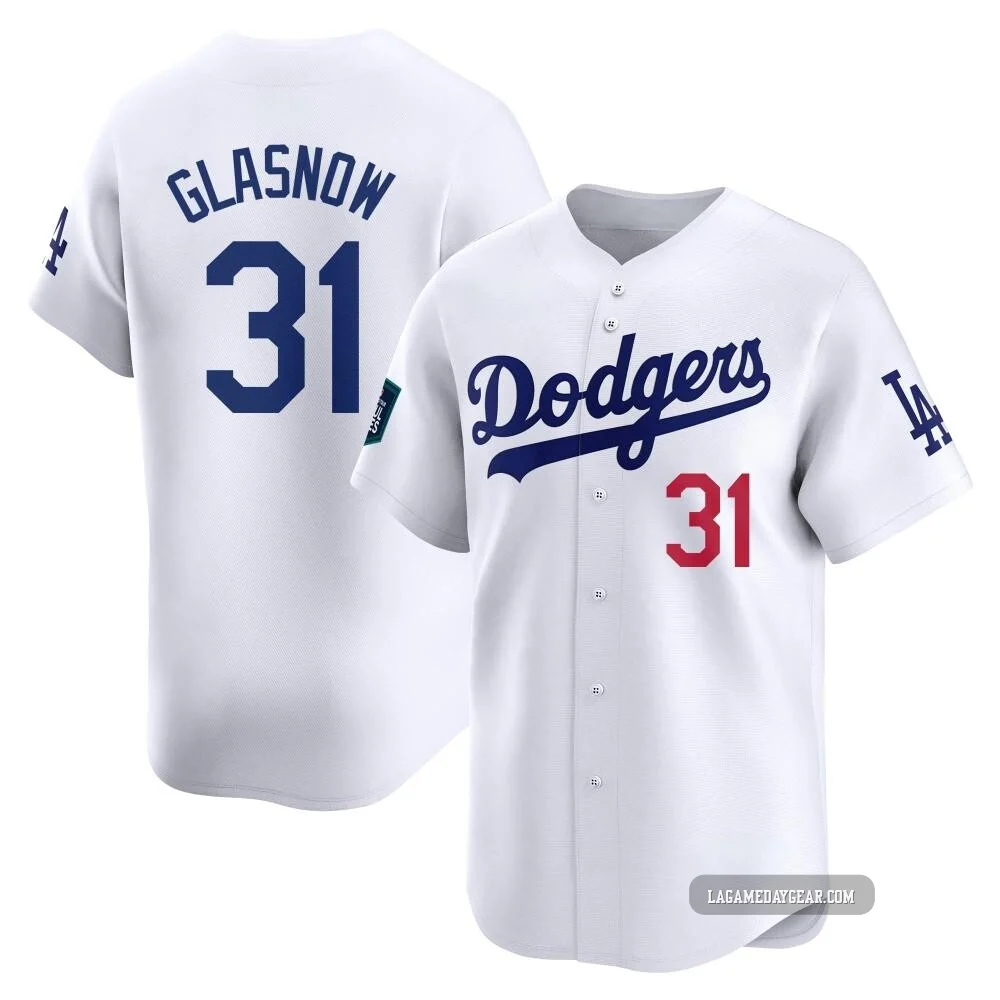 Tyler Glasnow ＃31 Los Angeles Dodgers Limited Youth White 2024 World Tour Seoul Series Home Jersey