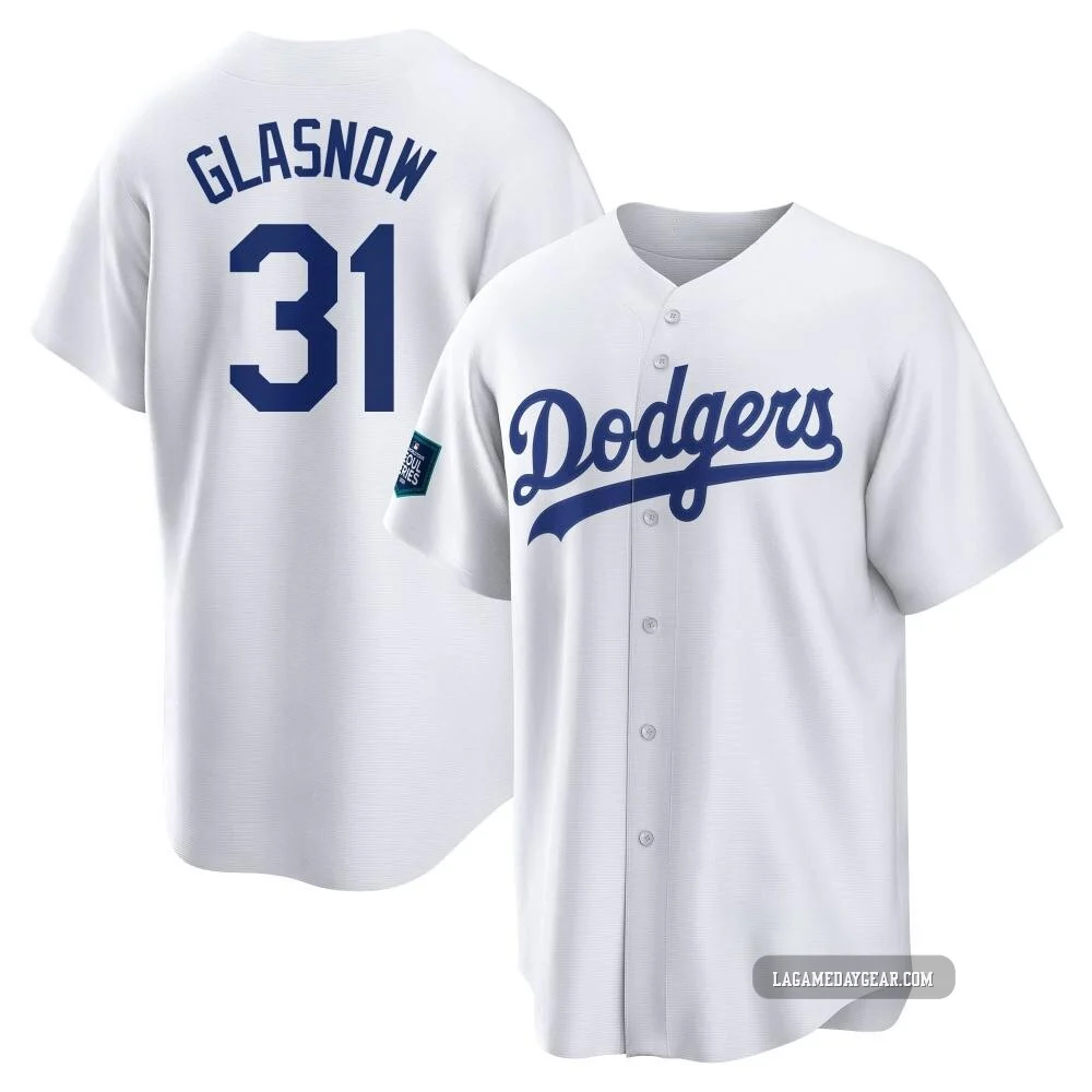 Tyler Glasnow ＃31 Los Angeles Dodgers Replica Men's White 2024 World Tour Seoul Series Home Jersey