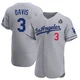 Willie Davis ＃3 Los Angeles Dodgers Authentic Men's Gray Away Official 2024 World Series Jersey