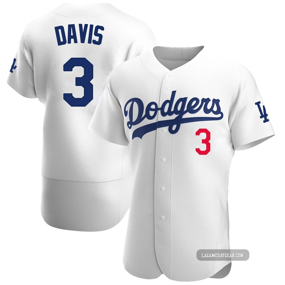 Willie Davis ＃3 Los Angeles Dodgers Authentic Men's White Home Jersey