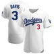 Willie Davis ＃3 Los Angeles Dodgers Authentic Men's White Home Jersey