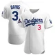 Willie Davis ＃3 Los Angeles Dodgers Authentic Men's White Home Official 2024 World Series Champions Jersey