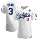 Willie Davis ＃3 Los Angeles Dodgers Authentic Men's White Home Official 2024 World Series Jersey